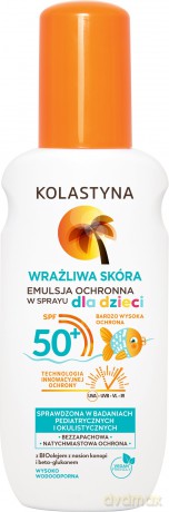 Kolastyna Opalanie Emulsja ochronna do opalania w sprayu dla dzieci SPF50+ 150 ml