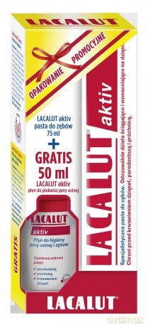 Lacalut Pasta do zębów Activ 75 ml + Płyn do płukania jamy ustnej 50 ml gratis