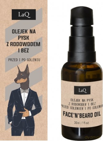 LAQ Doberman Olejek na pysk i do brody z rodowodem i bez - przed goleniem i po 30 ml