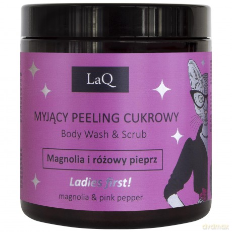 LaQ Kicia Naturalny Peeling do mycia ciała Magnolia i Różowy Pieprz 200 ml