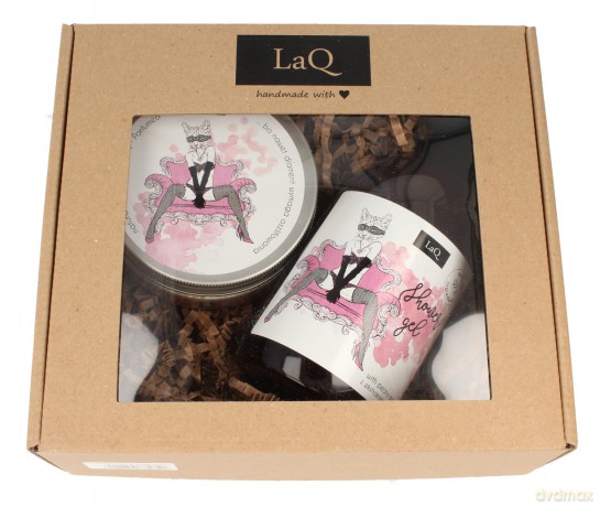 LaQ Zestaw prezentowy dla kobiet Kocica (peeling myjący 200 ml+żel pod prysznic 500 ml) 1op.