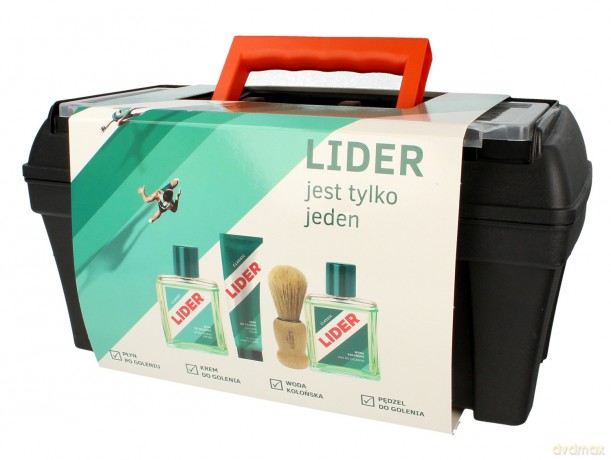 Lider Zestaw prezentowy - Skrzynka Classic (woda po/gol 100 ml+krem do gol.65g+woda kolońska 100 ml+pędzel)