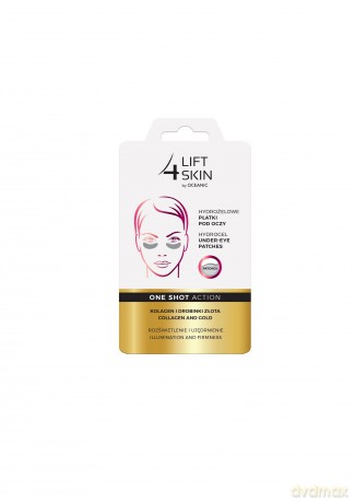 Lift 4 Skin One Shot Action Hydrożelowe Płatki pod oczy - Kolagen i Drobinki Złota 1 para