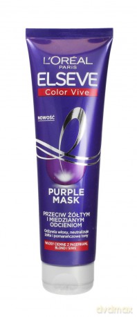 Loreal Elseve Color-Vive Purple Maska do włosów przeciw żółtym i miedzianym odcieniom 150 ml