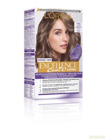 Loreal Excellence Cool Creme Krem koloryzujący 7.11 Ultra Popielaty Blond 1op.
