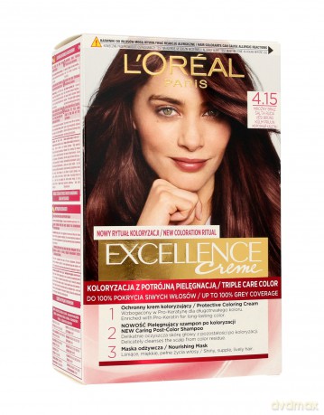 Loreal Excellence Creme Krem koloryzujący 4.15 Mroźny Brąz 1op.
