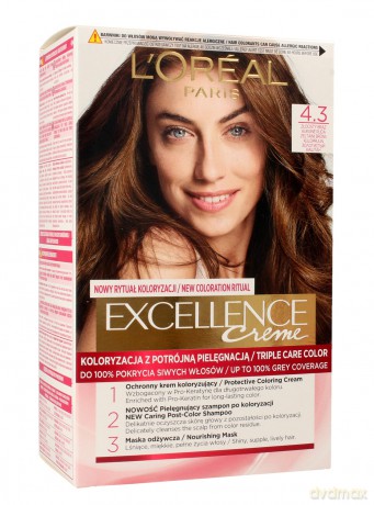 Loreal Excellence Creme Krem koloryzujący 4.3 Złocisty Brąz 1op.