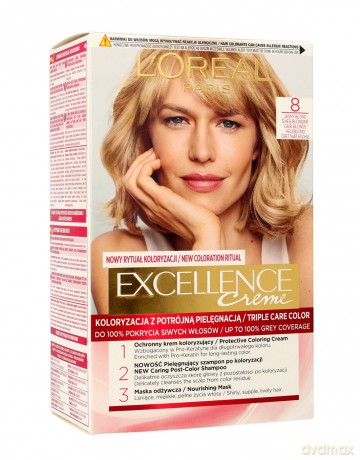 Loreal Excellence Creme Krem koloryzujący 8 Jasny Blond 1op.