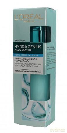 Loreal Hydra Genius Aloe Water Płynna Pielęgnacja nawilżająca - cera normalna i sucha 70 ml