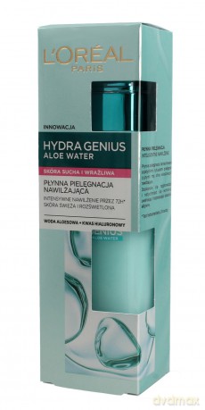 Loreal Hydra Genius Aloe Water Płynna Pielęgnacja nawilżająca - cera sucha i wrażliwa 70 ml