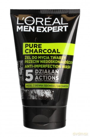 Loreal Men Expert Pure Charcoal Żel do mycia twarzy przeciw niedoskonałościom 100 ml