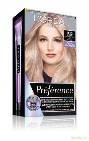Loreal Preference Farba do włosów 8.12 Alaska - Jasny Popielaty Beżowy Blond 1op.