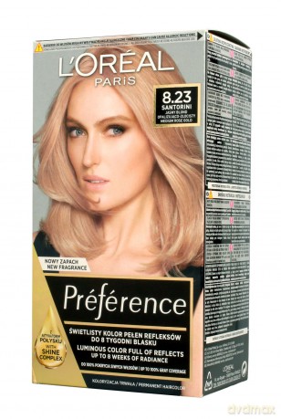 Loreal Preference Farba do włosów nr 8.23 Santorini - Jasny Blond Opalizująco Złocisty 1op.