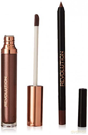 Makeup Revolution Retro Luxe Metallic Lip Kit Zestaw do ust (konturówka +błyszczyk) Dynasty 1op.