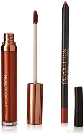 Makeup Revolution Retro Luxe Metallic Lip Kit Zestaw do ust (konturówka +błyszczyk) Empire 1op.