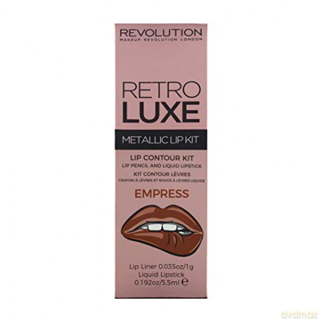 Makeup Revolution Retro Luxe Metallic Lip Kit Zestaw do ust (konturówka +błyszczyk) Empress 1op.