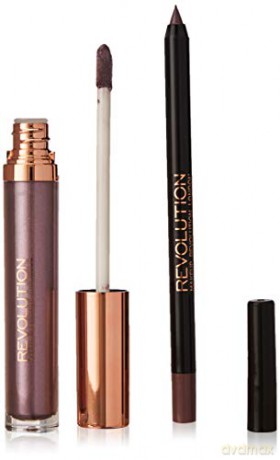 Makeup Revolution Retro Luxe Metallic Lip Kit Zestaw do ust (konturówka +błyszczyk) The Rebellion 1op.