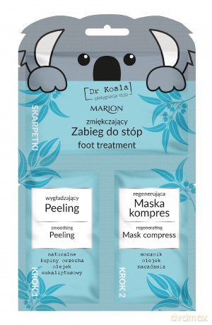 Marion Dr Koala Zmiękczający Zabieg do stóp (peeling + maska-kompres) 6.5+6 ml