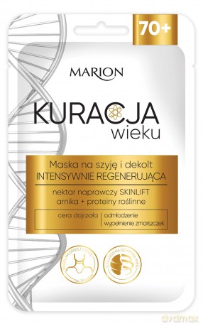 Marion Kuracja Wieku 70+ Maska na szyję i dekolt intensywnie regenerująca 1szt
