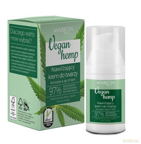 Marion Vegan Hemp Krem nawilżający na dzień i noc Konopia&Jęczmień 30 ml