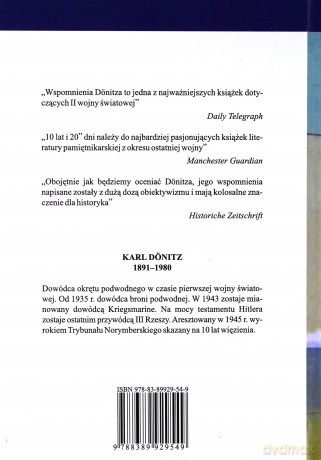10 Lat i 20 Dni - Donitz Karl [KSIĄŻKA]