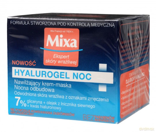 Mixa Hyalurogel Noc Nawilżający Krem-maska na noc 50 ml