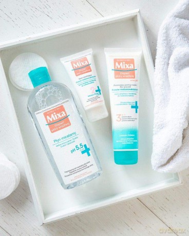Mixa Złuszczający Peeling-maska przeciw niedoskonałościom bez granulek 3w1 150 ml