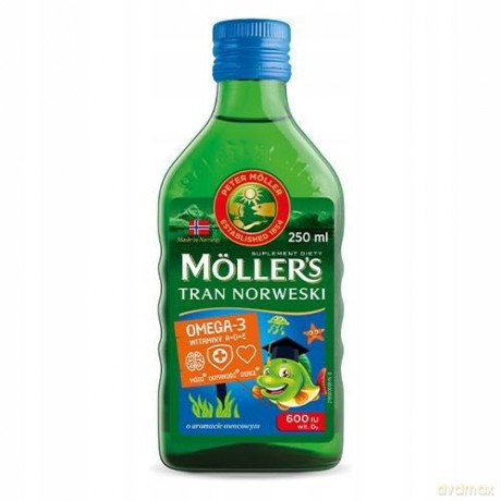 MOLLER`S Tran Norweski Owocowy - suplement diety 250 ml