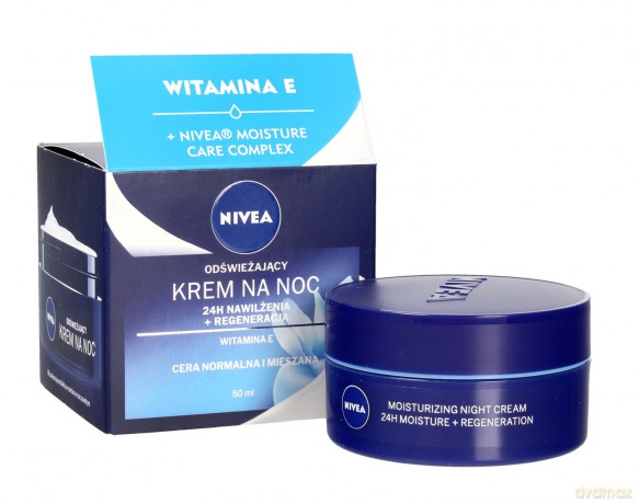 Nivea 24H Nawilżenia + Regeneracja Krem na noc odświeżający-cera normalna i mieszana 50 ml