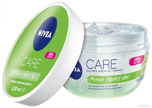 Nivea Care Żelowy Krem do twarzy 24h nawilżenia - Ogórek+Kwas hialuronowy 100 ml