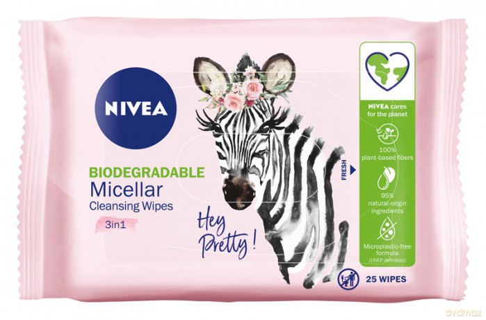 Nivea Chusteczki micelarne do twarzy i oczu 3w1- cera każda (biodegradowalne) 1op.-25szt