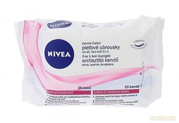 Nivea Chusteczki oczyszczające do twarzy i oczu - cera sucha (biodegradowalne) 1op.-25szt
