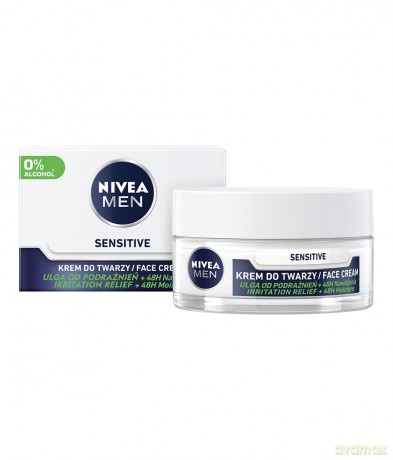 Nivea Men Krem do twarzy Sensitive 48h nawilżenia - skóra podrażniona 50 ml