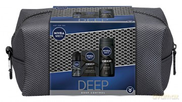 Nivea Men Zestaw prezentowy Deep (woda po goleniu+żel pod prysznic+deo roll-on)