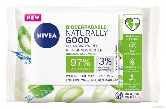 Nivea Naturally Good Chusteczki do demakijażu z aloesem 1op.-25szt