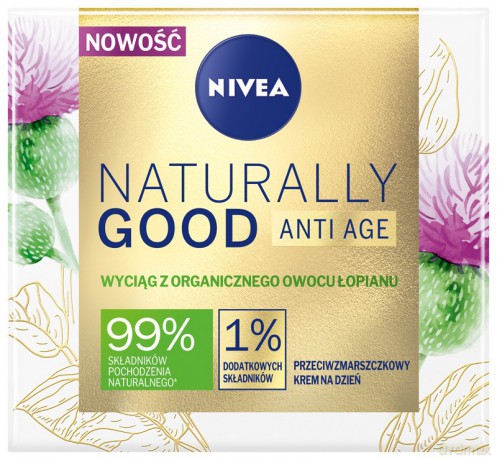 Nivea Naturally Good Przeciwzmarszczkowy Krem na dzień z organicznym owocem łopianu 50 ml