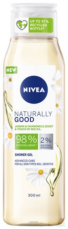 Nivea Naturally Good Żel pod prysznic - Rumianek,Jaśmin i Bio Olejek 300 ml