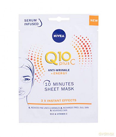 Nivea Q10 Plus C Maska w płacie 10-minutowa Anti-Wrinkle+Energy 1szt