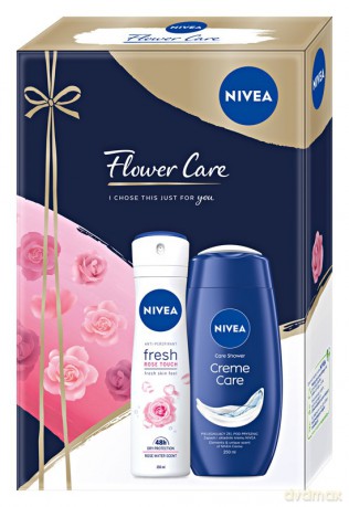 Nivea Zestaw prezentowy Flower Care(żel pod prysznic Creme Care 250 ml+dezodorant spray Rose Touch 150 ml)