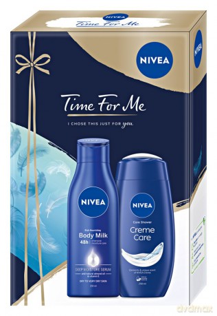 Nivea Zestaw prezentowy Time For Me (żel pod prysznic Creme Care 250 ml+mleczko do ciała 250 ml)