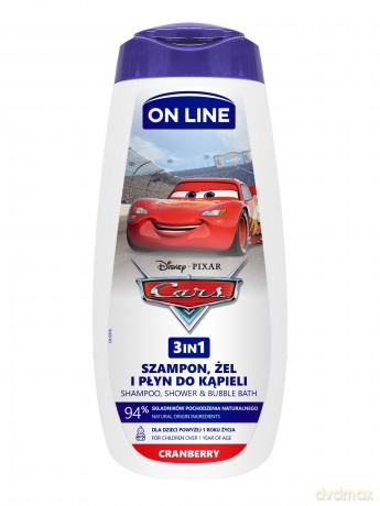 On Line Disney Żel pod prysznic 3w1 dla dzieci Cars - Cranberry 400 ml