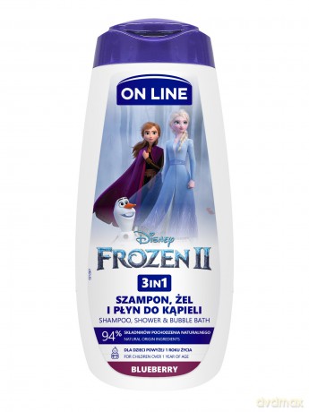 On Line Disney Żel pod prysznic 3w1 dla dzieci Frozen II - Blueberry 400 ml