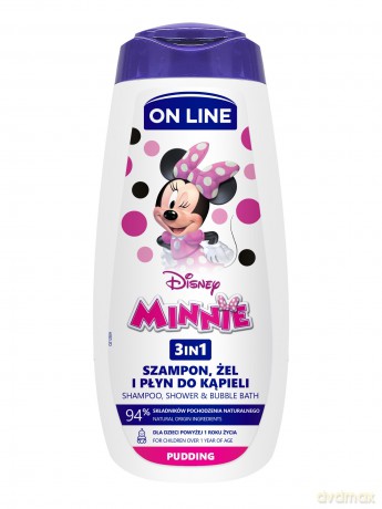 On Line Disney Żel pod prysznic 3w1 dla dzieci Minnie - Pudding 400 ml