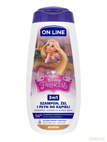 On Line Disney Żel pod prysznic 3w1 dla dzieci Princess - Muffin 400 ml