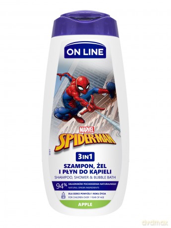 On Line Disney Żel pod prysznic 3w1 dla dzieci Spiderman - Apple 400 ml