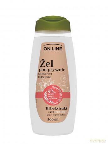 On Line From Plants With Love Kremowy Żel pod prysznic BIOekstrakt z Goji i Mak Polny 500 ml