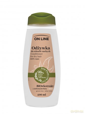 On Line From Plants With Love Odżywka do włosów BIOekstrakt z Zielonej Herbaty i Aloes 400 ml