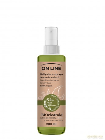 On Line From Plants With Love Odżywka do włosów w sprayu BIOekstrakt z Zielonej Herbaty i Aloes 200 ml