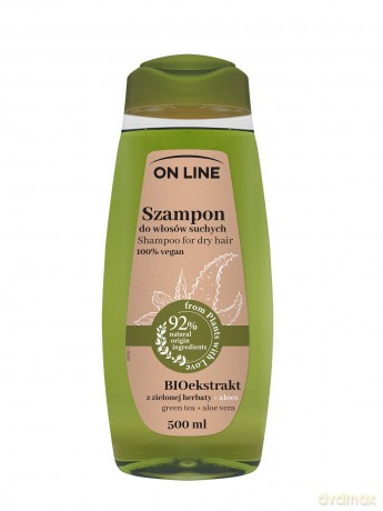 On Line From Plants With Love Szampon do włosów BIOekstrakt z Zielonej Herbaty i Aloes 500 ml