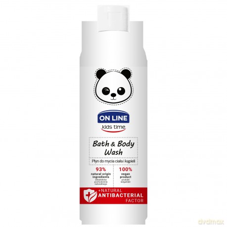 On Line Kids Time Płyn do mycia ciała i kąpieli dla dzieci 2w1 Antybakteryjny 500 ml